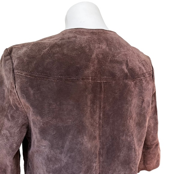 Live A Little Distressed Leather Swing Jacket, Brown. - Picture 10 of 11